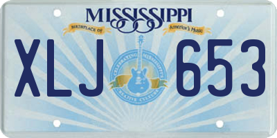 MS license plate XLJ653