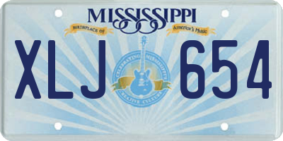 MS license plate XLJ654