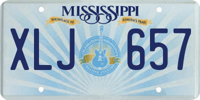 MS license plate XLJ657