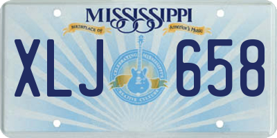 MS license plate XLJ658