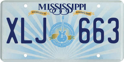 MS license plate XLJ663