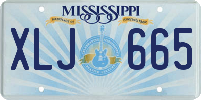 MS license plate XLJ665