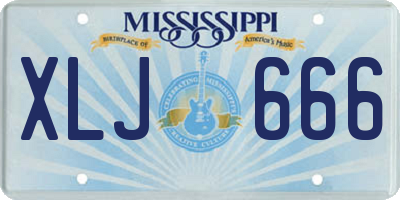 MS license plate XLJ666