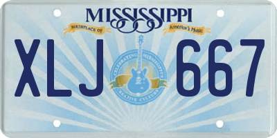 MS license plate XLJ667