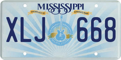 MS license plate XLJ668