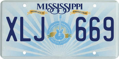 MS license plate XLJ669