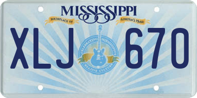 MS license plate XLJ670