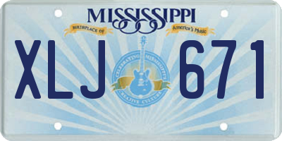 MS license plate XLJ671