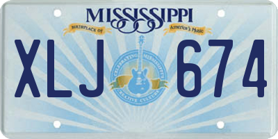 MS license plate XLJ674