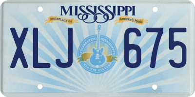 MS license plate XLJ675