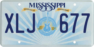 MS license plate XLJ677
