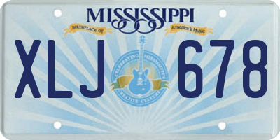 MS license plate XLJ678