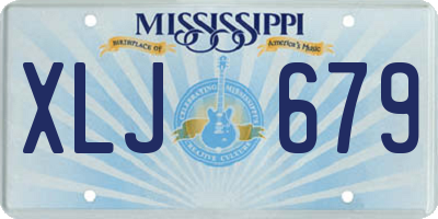 MS license plate XLJ679