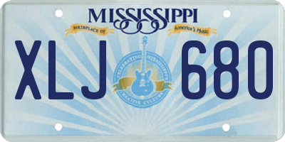 MS license plate XLJ680