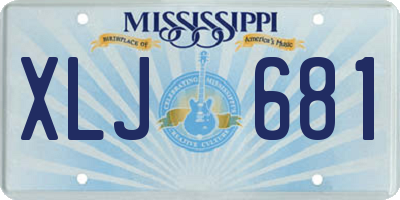 MS license plate XLJ681