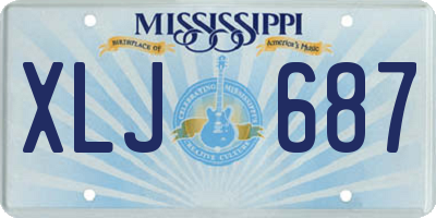 MS license plate XLJ687