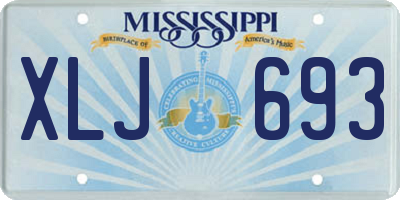 MS license plate XLJ693
