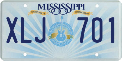 MS license plate XLJ701