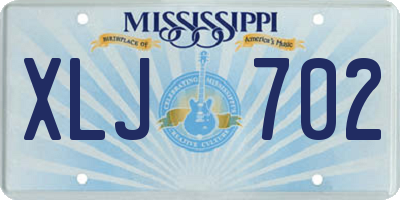 MS license plate XLJ702