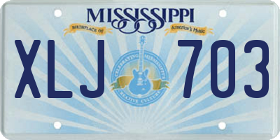 MS license plate XLJ703