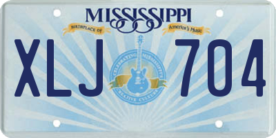 MS license plate XLJ704