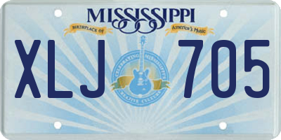 MS license plate XLJ705