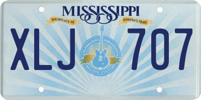 MS license plate XLJ707