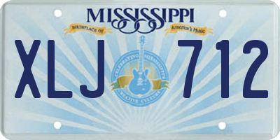 MS license plate XLJ712