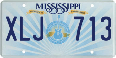MS license plate XLJ713