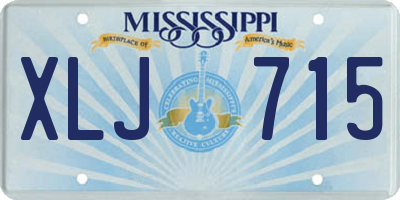 MS license plate XLJ715