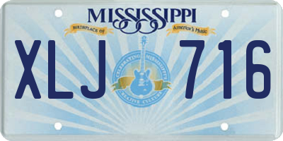 MS license plate XLJ716