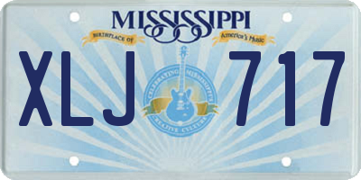 MS license plate XLJ717