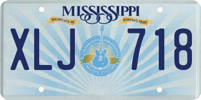 MS license plate XLJ718