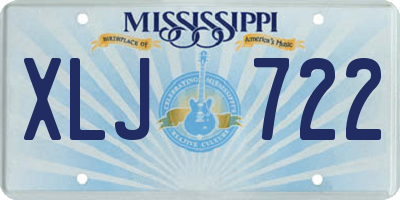 MS license plate XLJ722