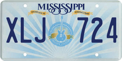MS license plate XLJ724