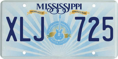 MS license plate XLJ725