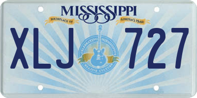 MS license plate XLJ727