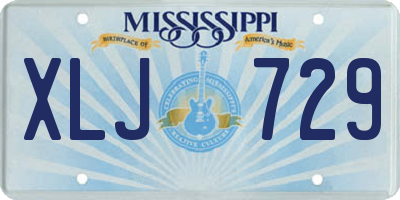 MS license plate XLJ729
