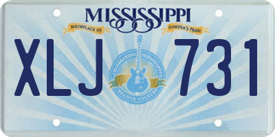 MS license plate XLJ731