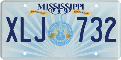 MS license plate XLJ732