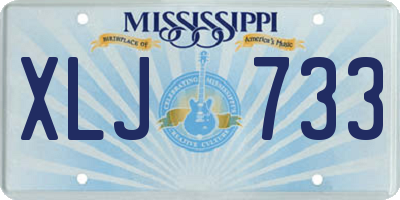 MS license plate XLJ733
