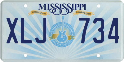 MS license plate XLJ734