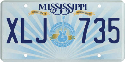 MS license plate XLJ735