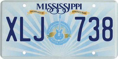 MS license plate XLJ738