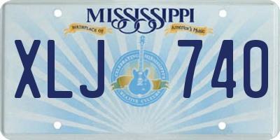 MS license plate XLJ740