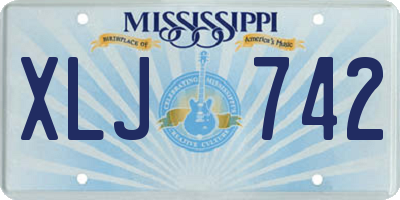 MS license plate XLJ742