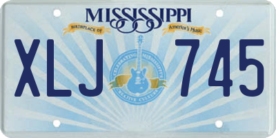 MS license plate XLJ745