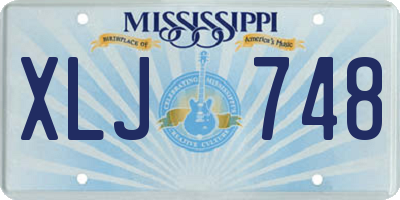 MS license plate XLJ748