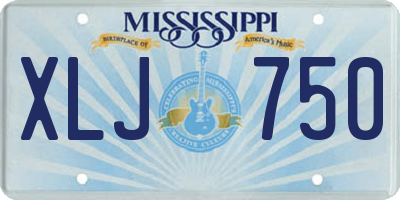 MS license plate XLJ750