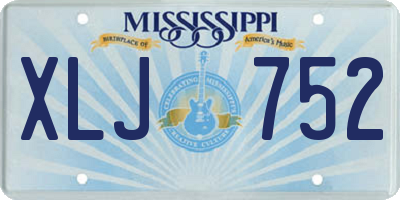 MS license plate XLJ752